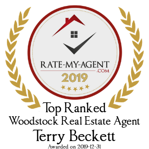 Top Rated Woodstock Real Estate Agent Badge for Terry Beckett verified on 2020-02-24 by Rate-My-Agent.com