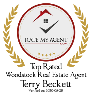 Top Rated Woodstock Real Estate Agent Badge for Terry Beckett verified on 2019-07-03 by Rate-My-Agent.com
